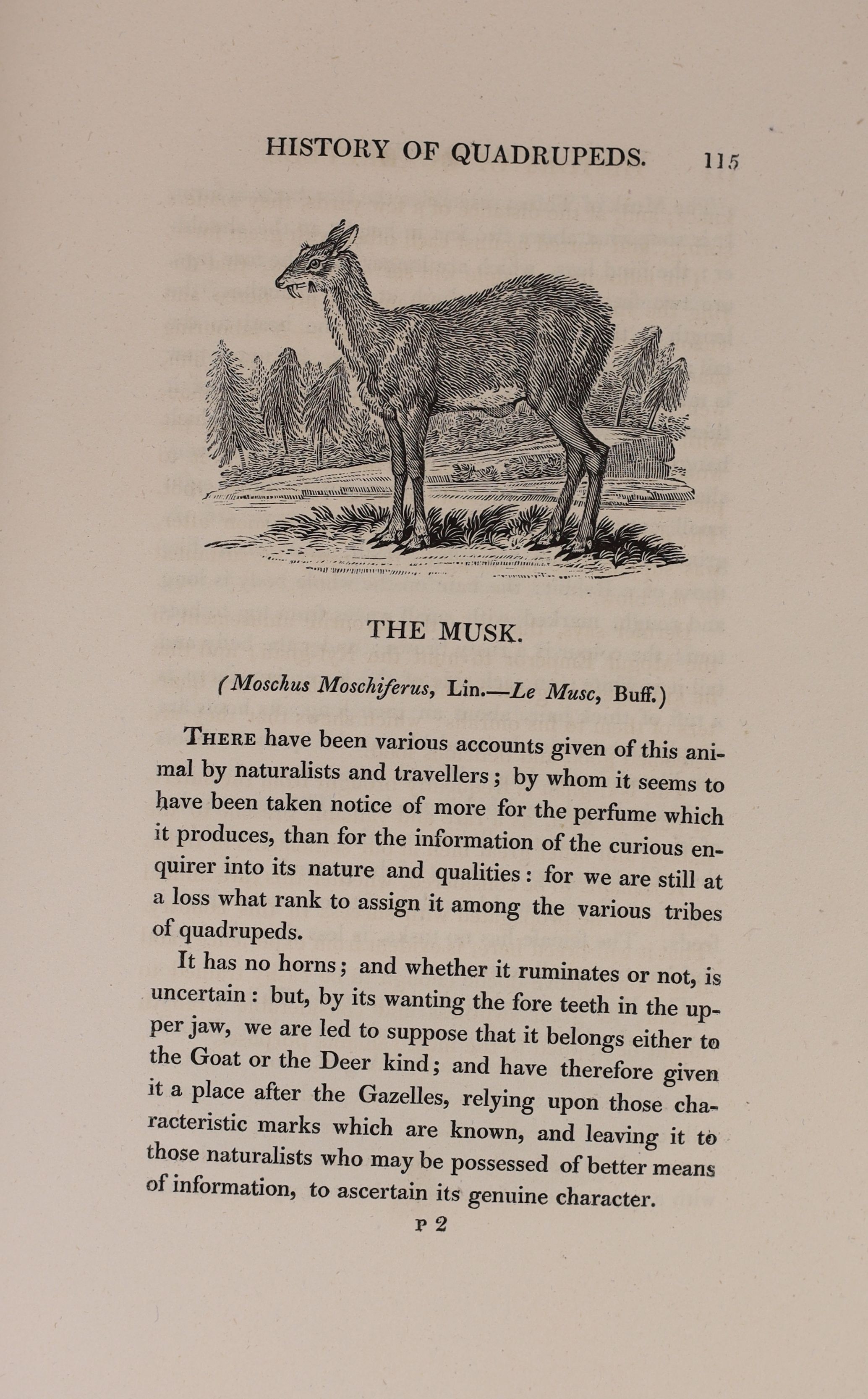 Bewick, Thomas - A General History of Quadrupeds, 7th edition, 8vo, diced calf rebacked, Newcastle, 1820